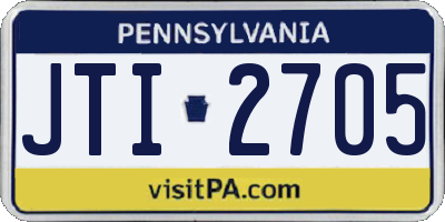 PA license plate JTI2705