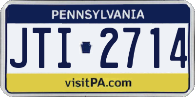 PA license plate JTI2714