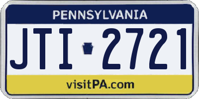 PA license plate JTI2721