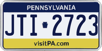 PA license plate JTI2723