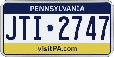 PA license plate JTI2747