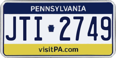 PA license plate JTI2749