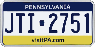 PA license plate JTI2751