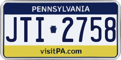 PA license plate JTI2758