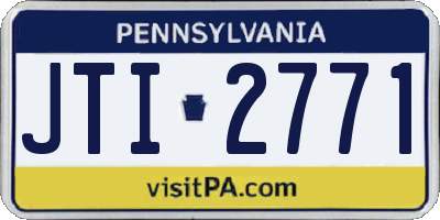 PA license plate JTI2771