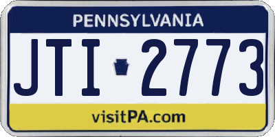PA license plate JTI2773