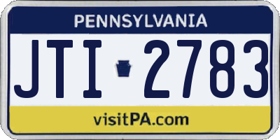 PA license plate JTI2783