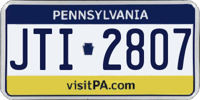 PA license plate JTI2807