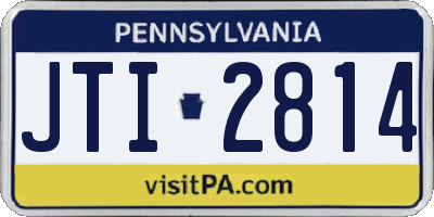 PA license plate JTI2814