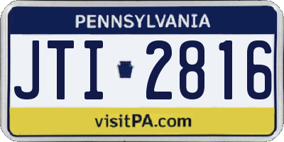 PA license plate JTI2816