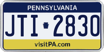 PA license plate JTI2830