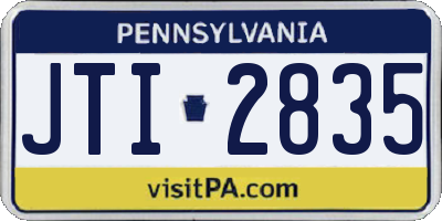 PA license plate JTI2835