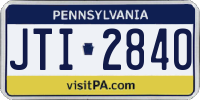 PA license plate JTI2840