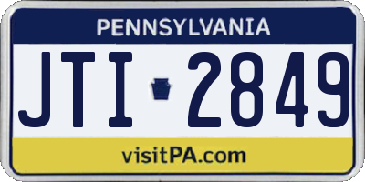 PA license plate JTI2849