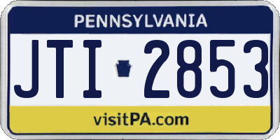 PA license plate JTI2853