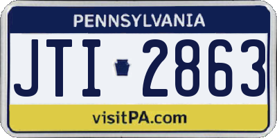 PA license plate JTI2863