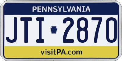 PA license plate JTI2870