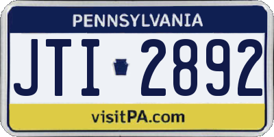PA license plate JTI2892