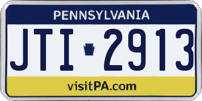 PA license plate JTI2913