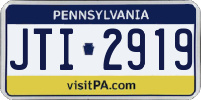 PA license plate JTI2919