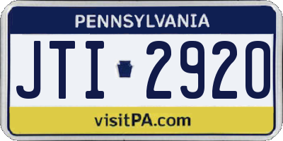 PA license plate JTI2920