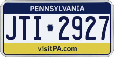 PA license plate JTI2927