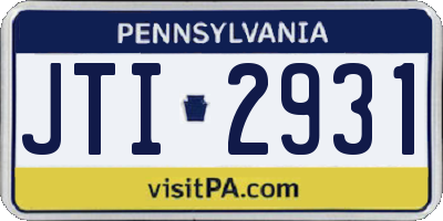 PA license plate JTI2931