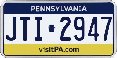 PA license plate JTI2947
