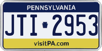 PA license plate JTI2953