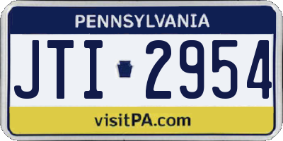 PA license plate JTI2954