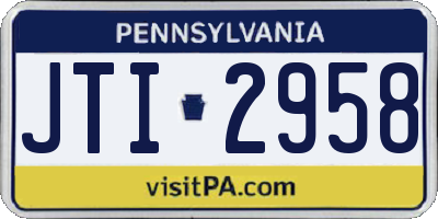 PA license plate JTI2958