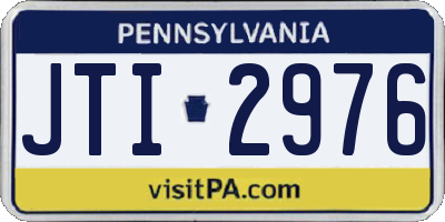 PA license plate JTI2976