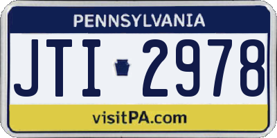 PA license plate JTI2978