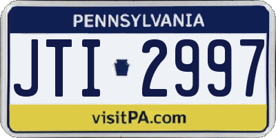 PA license plate JTI2997