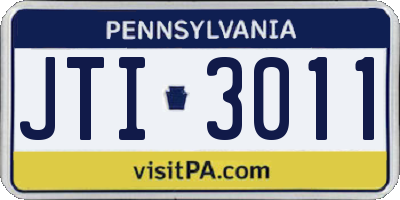 PA license plate JTI3011