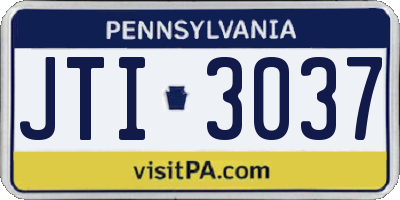 PA license plate JTI3037