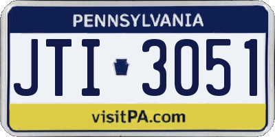 PA license plate JTI3051