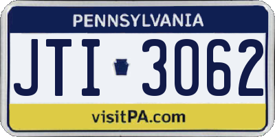PA license plate JTI3062