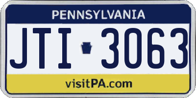 PA license plate JTI3063