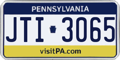 PA license plate JTI3065