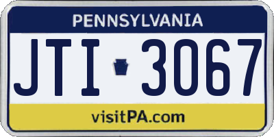 PA license plate JTI3067