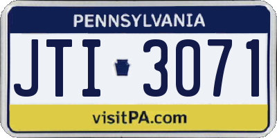 PA license plate JTI3071