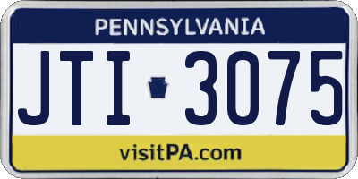 PA license plate JTI3075