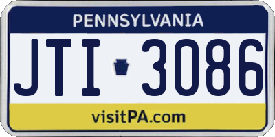PA license plate JTI3086