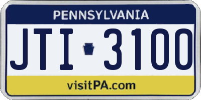 PA license plate JTI3100