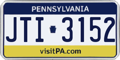 PA license plate JTI3152
