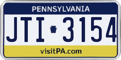 PA license plate JTI3154
