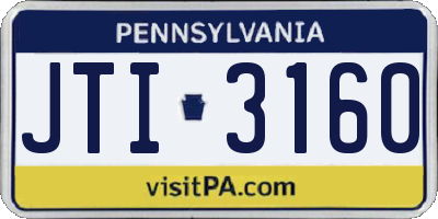 PA license plate JTI3160