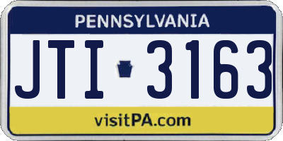 PA license plate JTI3163