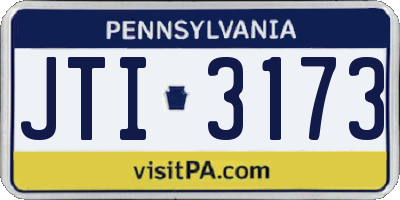 PA license plate JTI3173